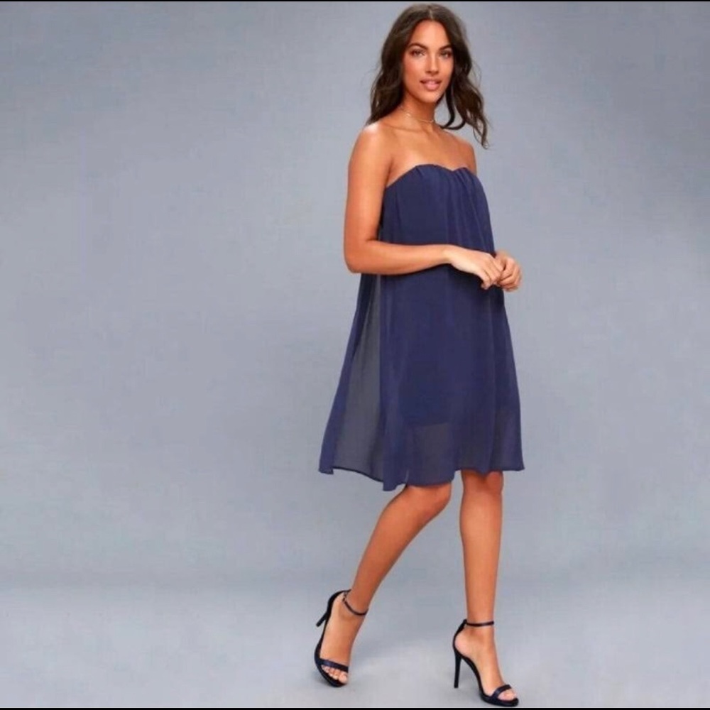 Lulus Allure of It All Navy Dress